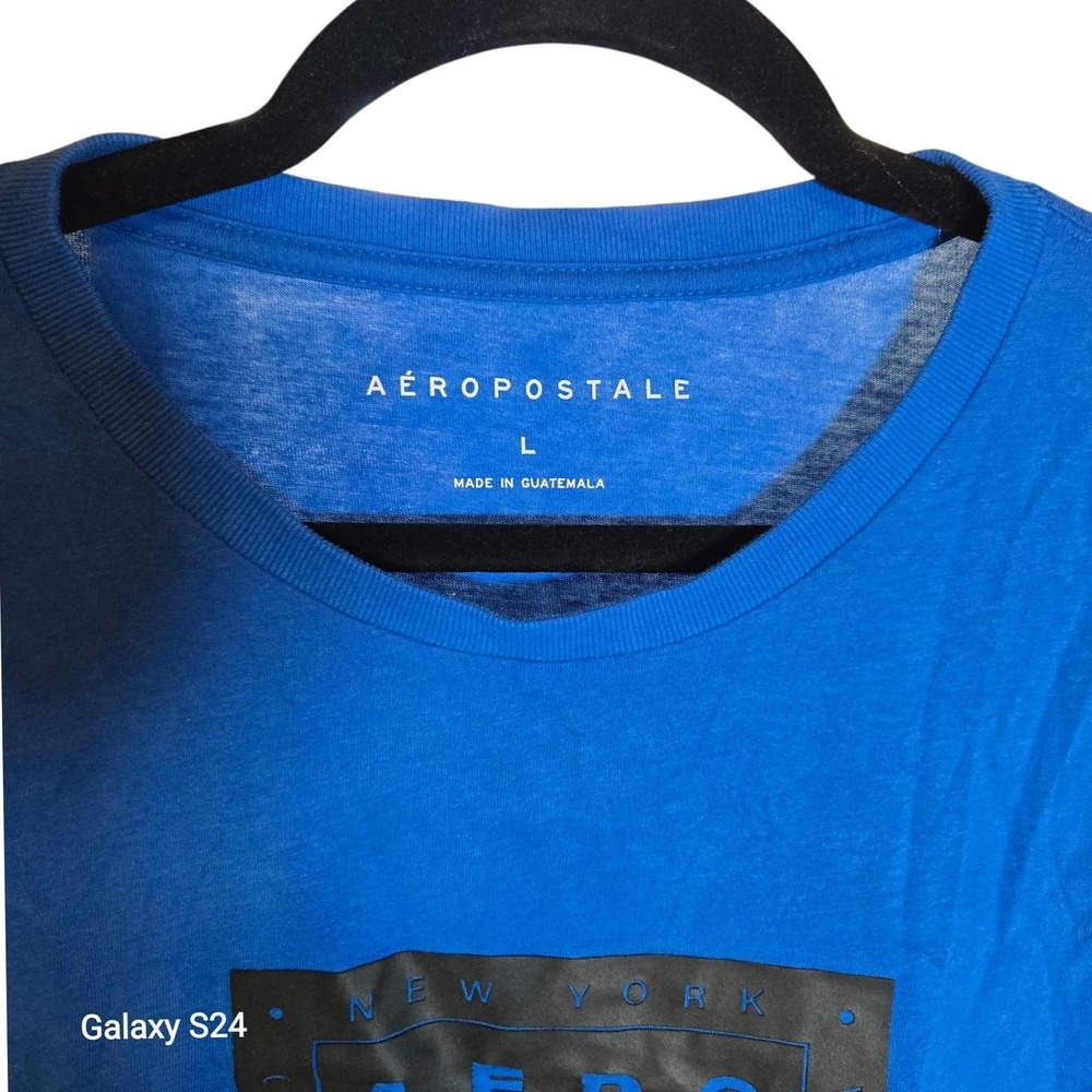 Aeropostale Mens Graphic T Shirt Large Blue New York California 1987 Logo